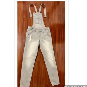 BEBE gray jeans Romper/ Overall